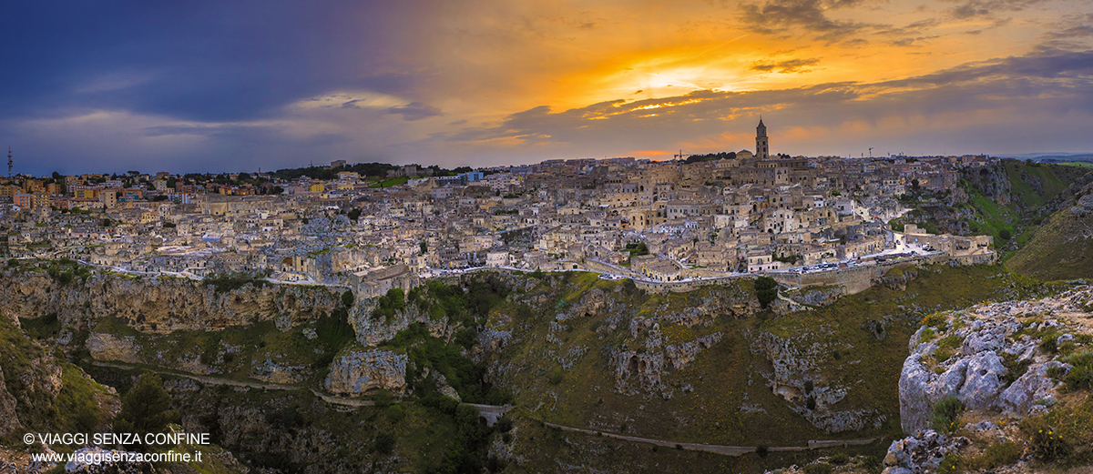 Panoramica Matera dal Parco delle Murgia